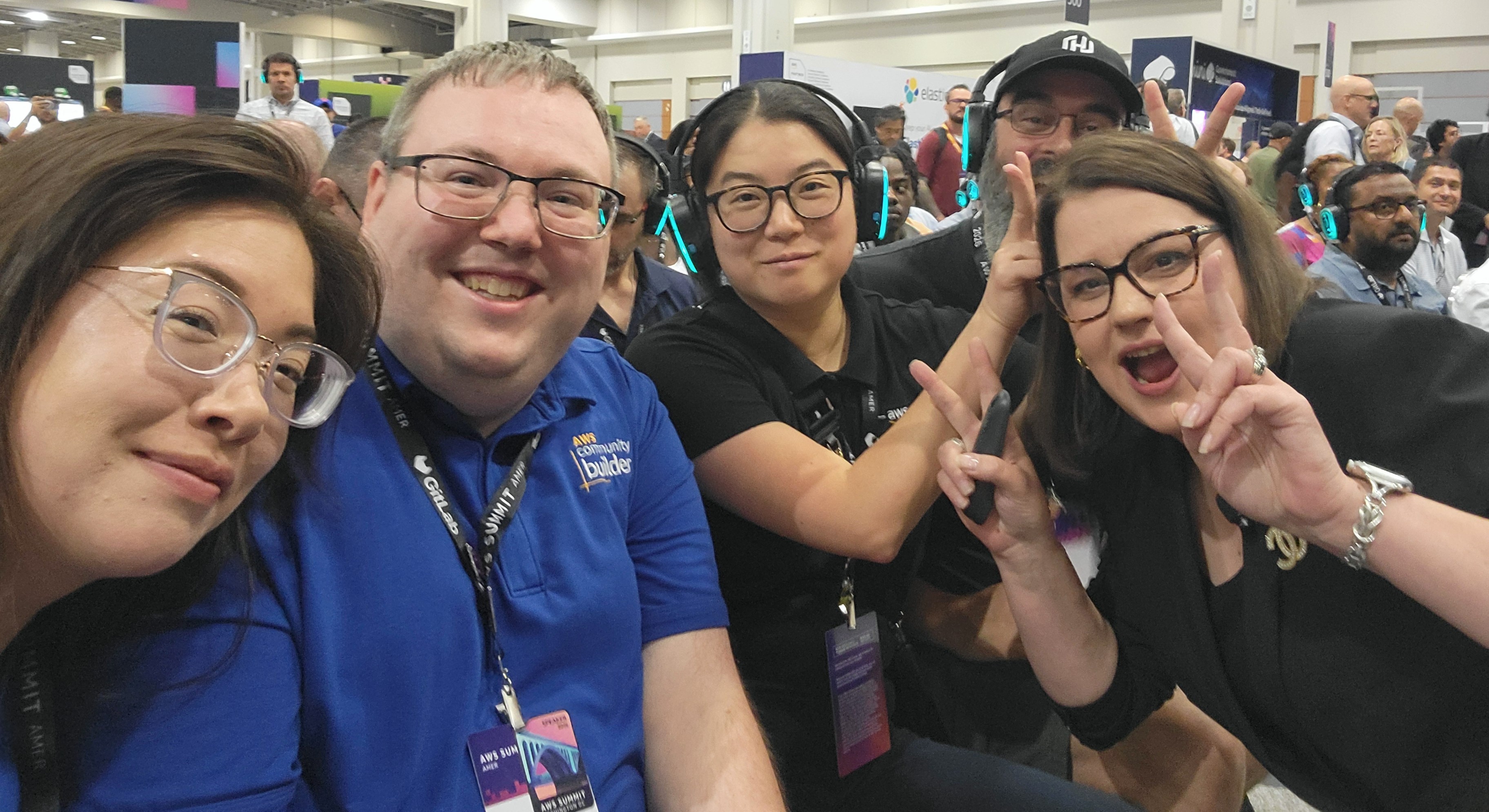 Jen with Kathie Kinde Clark and others at AWS Summit